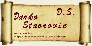 Darko Staorović vizit kartica